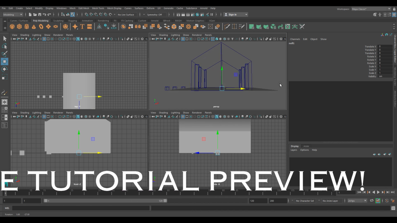 Maya 3D House Tutorial Preview