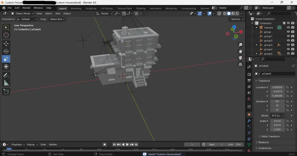 3D House Model on Blender Software