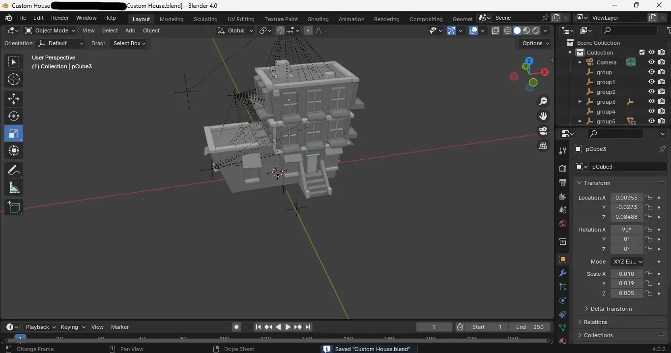 3D House Model on Blender Software